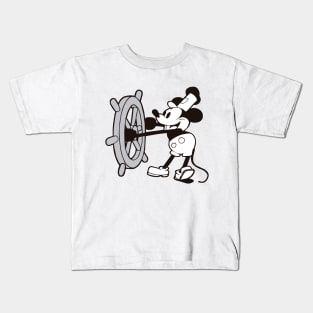 Steamboat Willie (Print front and back) Kids T-Shirt